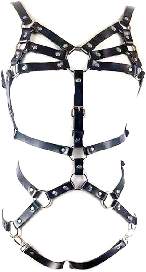 line women s leather body harness bondage strap garter