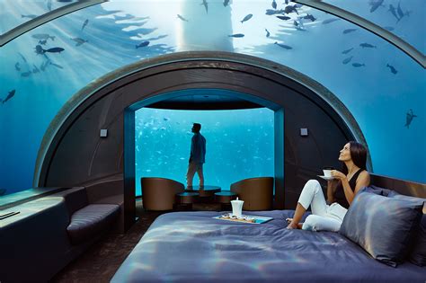 lavish rooms  caves  villas perched  stilts  futuristic floating pods   ocean