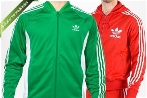 adidas trainingsjack en trainingsbroek  het groen   het rood inclusief verzendkosten