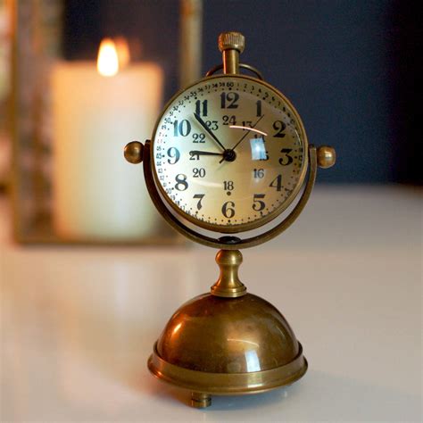 brass gold desk clock   luxe  notonthehighstreetcom