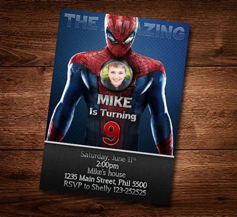 spiderman birthday card customized birthday theme birthday invite