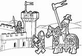 Knights Coloring Pages Castles Print Color Kids sketch template