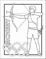 Archery Olympics Gymnastics Olympiques Abcteach sketch template