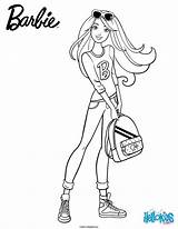 Barbie Pages Coloring School Barbi sketch template