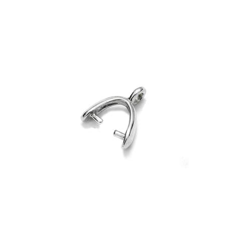sterling silver pendant holder  mm  perles