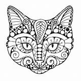 Cat Coloring Pages Adults Face Adult Colouring Cats Color Then These sketch template