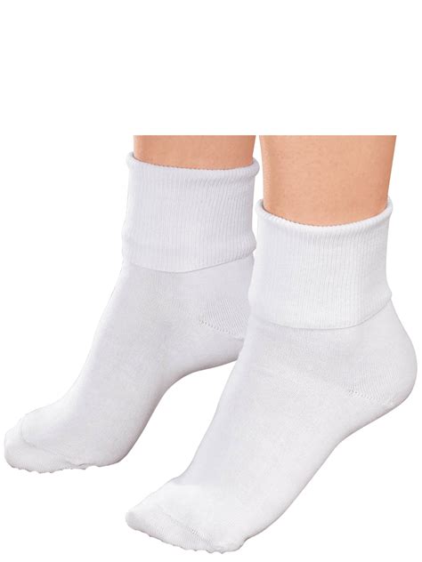 Buster Brown Womens 100 Cotton Socks 3 Pair Package Fold Over Bobby