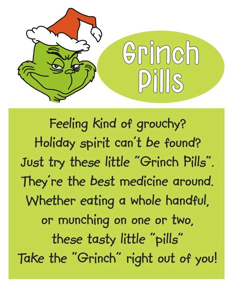 grinch pills printable pattern     printablee