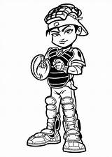 Baseball Player Catcher Coloring Cartoon Mlb Clipart Pages Cute Cliparts Color Kid Players Print Clip Cartoons Kids Library Choose Board sketch template