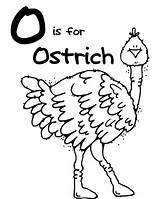 Ostrich Coloring Letter Color sketch template
