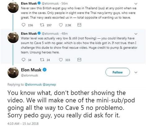 Elon Musk Called One Of The Thai Cave Rescuers A Pedo