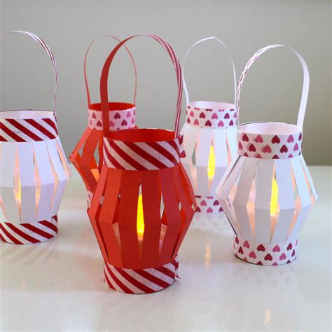 mini paper lanterns  printable template  craft train