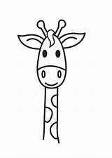Giraffe Head Coloring Printable Pages sketch template