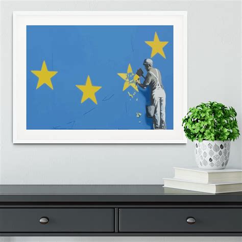 banksy brexit star dover framed print canvas art rocks