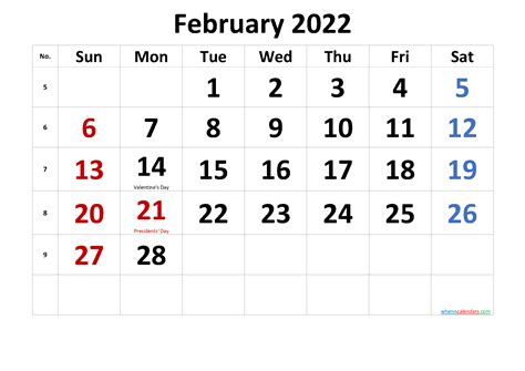 printable february  calendar   png