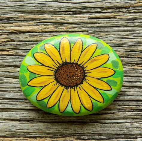 paint sunflower  rock sunflower