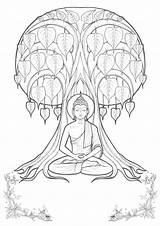 Buddha Coloring Pages Bouddha Dessin Arbre Coloriage Buddhism Thai Painting Colouring Tattoo Buddhist Thailand Bouddhisme Colorier Tableau Choisir Un Sketch sketch template