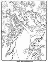 Coloring Mucha Pages Adult Alphonse Alfons Nouveau Elaborate Getcolorings Lotus Di Da Colorare Library Getdrawings Print Line Southwest Articolo sketch template