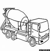 Mixer Cement Colouring Tractor sketch template
