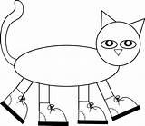 Pete Cat Coloring Pattern Clipart Cut Color Shoes Printables Book Eyes Children Cats Preschool Pages Clip Craft Crafts Silhouette Activities sketch template