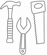 Coloring Pages Hammer Saw Wrench Tools Preschool Toddler Kindergarten Comment First Gif Crafts sketch template