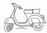 Mewarnai Sketsa Vespa Kendaraan Transportasi Darat Alat Sepeda Ide Skuter sketch template