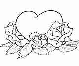 Roses Drawings Hearts Rose Pencil Heart Sketches Library Clipart sketch template