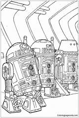 Star Pages Droids Wars Coloring R2 Color sketch template