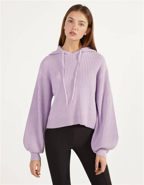 hooded sweater  bershka united kingdom fashion news sweaters knitwear hooded sweater