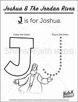Joshua Crossing Jordan Preschool Letter Coloring Curriculum sketch template