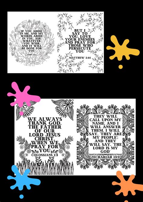 christian coloring book pages religious bible verse quotes etsy