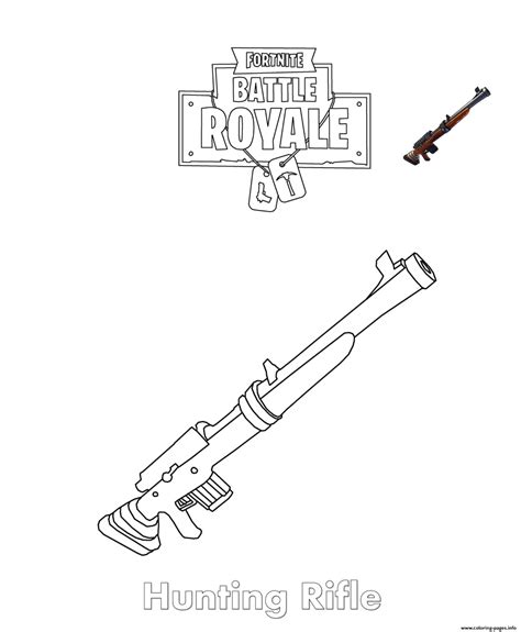 hunting rifle fortnite coloring page printable