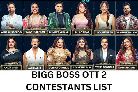 Bigg Boss Ott Contestants List Heres Official List Of Contestants Hot