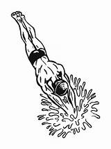 Diving Speedo Man Illustrations Stock Clip sketch template