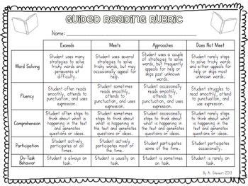 guided reading assessment rubric guided reading reading