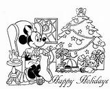 Coloring Disney Mouse Minnie Christmas Pages Mickey Printable Xmas Tree Drawing Colouring Sheets Color Print Kids Colouringdisney Adult Year sketch template