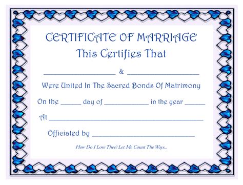 Certificate Of Marriage Template Download Printable Pdf
