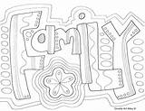 Coloring Word Pages Family Getcolorings Doodling sketch template