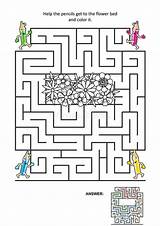 Maze Pencils Coloring Matite Coloritura Labirinto sketch template