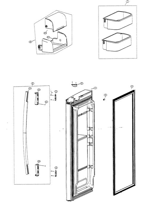 refrigerator door  diagram parts list  model rfabrsxaa samsung parts refrigerator