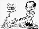 Mewarnai Karikatur Banjir Jokowi Kartun Kebanjiran Belajar Diwarnai sketch template