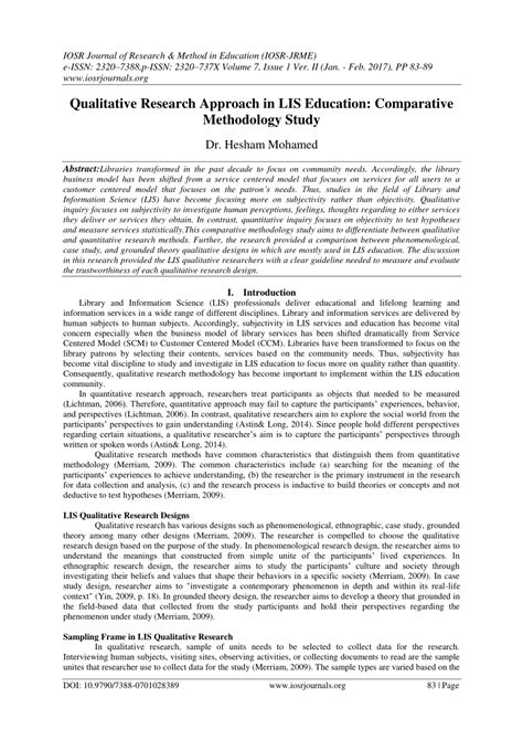 research methodology examples chapter  methodology
