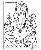 Ganesha Coloring Ganesh Bala sketch template