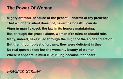 power  woman poem  friedrich schiller poem hunter
