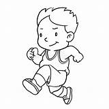 Running Boy Drawing Vector Illustration Hand Coloring Line Outline Preview sketch template
