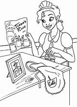 Restaurant Coloring Pages Tiana Spread Advertising Disney Paper Her Getdrawings sketch template