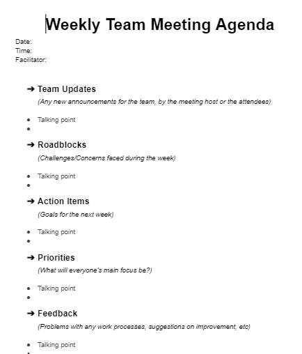 handy meeting agenda templates    meeting