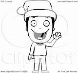Wearing Santa Hat Boy Happy Christmas Clipart Cartoon Cory Thoman Outlined Coloring Vector 2021 sketch template