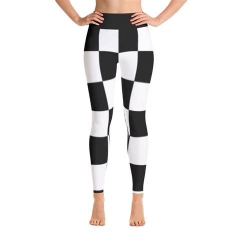 checkered flag   print yoga leggings printed yoga leggings