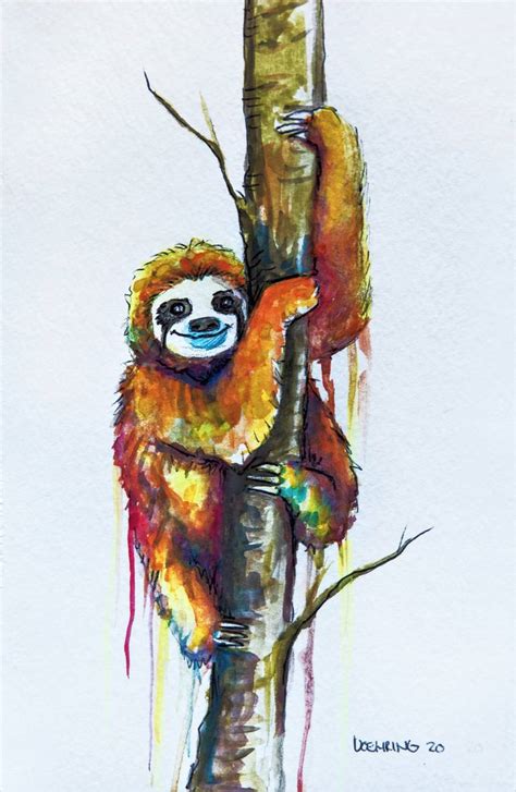 Sloth Painting By Jennifer Doehring Saatchi Art